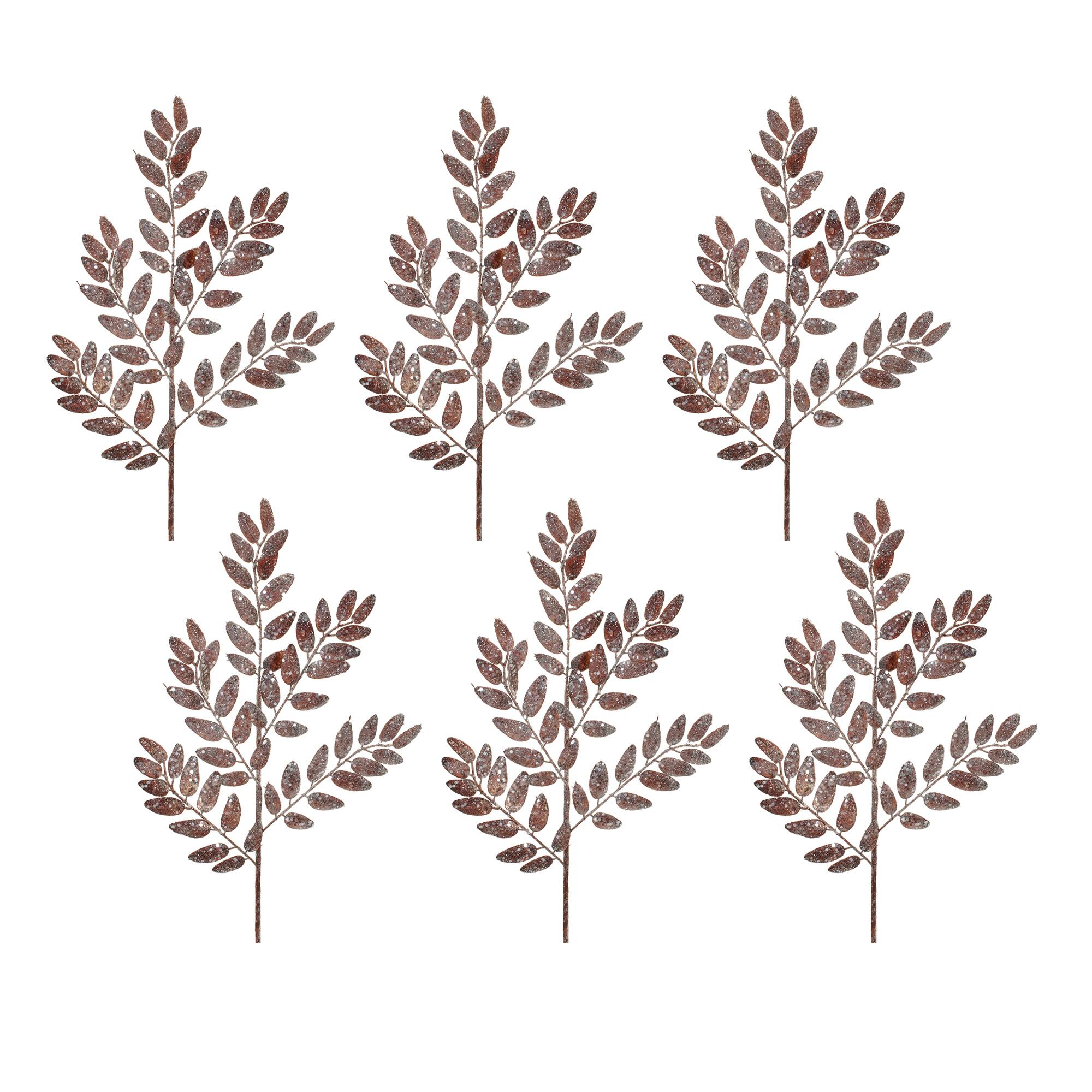 26.5" Glittered Leaf Sprays, 6ct.